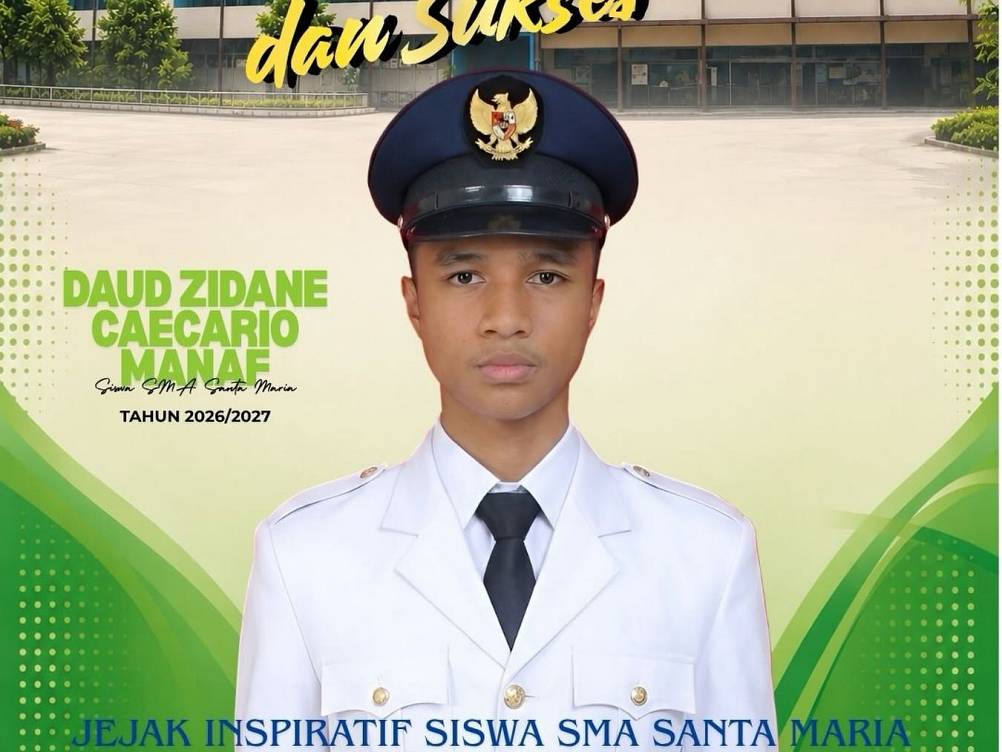 Keluarga Besar SMA Santa Maria Pekanbaru Mengucapkan Selamat Kepada Daud Zidane Caecario Manaf Sebagai Paskibra Kota Pekanbaru 2026