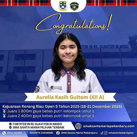 Selamat Kepada Aurelia Kasih Gultom Atas Prestasinya di Kejuaraan Renang Riau Open 5 Tahun 2025