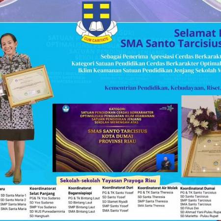 Selamat Kepada SMA Santo Tarcisius Dumai