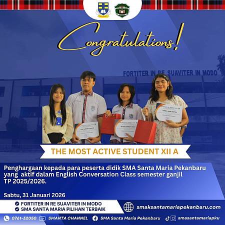 Selamat dan Sukses Kepada Peserta Didik Yang Menjadi Juara FFC dan Paling Aktif ECC