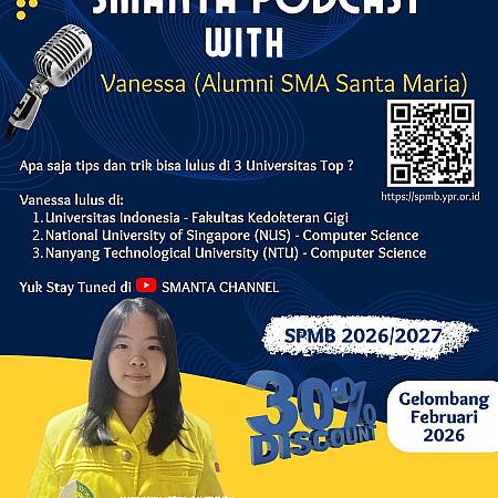 Selamat dan Sukses Kepada Vanessa (Alumni SMA Santa Maria Pekanbaru Tahun 2025) Yang Telah Meraih Prestasi Yang Membanggakan
