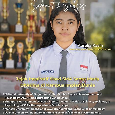 Selamat dan Sukses Kepada Aurelia Kasih Menuju Universitas Elite Luar Negeri