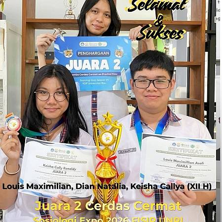 Selamat dan Sukses Kepada Peserta Didik Yang Meraih Prestasi di Bidang Cerdas Cermat Sosiologi Expo 2026 (FISIP UNRI)