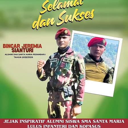 Selamat dan Sukses Kepada Bincar Jeremia Sianturi (Alumni 2025/2026) Atas Keberhasilannya Lulus Infanteri Kopassus