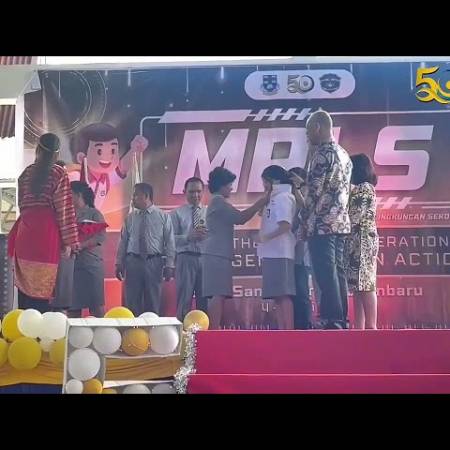 Penutupan MPLS SMA Santa Maria Pekanbaru 2025 Oleh Kepala Sekolah, Ibu Ch. Mulyani A. Kurniaty S.Pd.